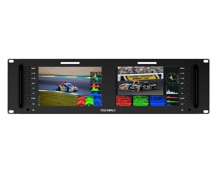 Dual 7" 3 RU Rackmount 4K HDMI/SDI Monitor